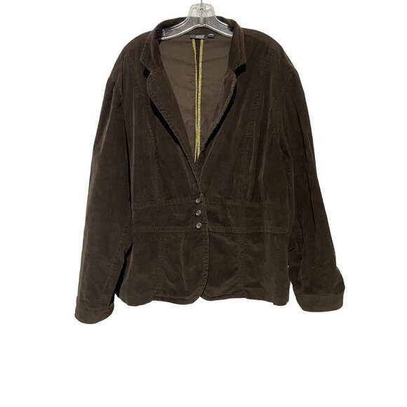A New Approach Women's Sports Coat Pinstripe Velvety Brown Size 3X - Picture 1 of 5